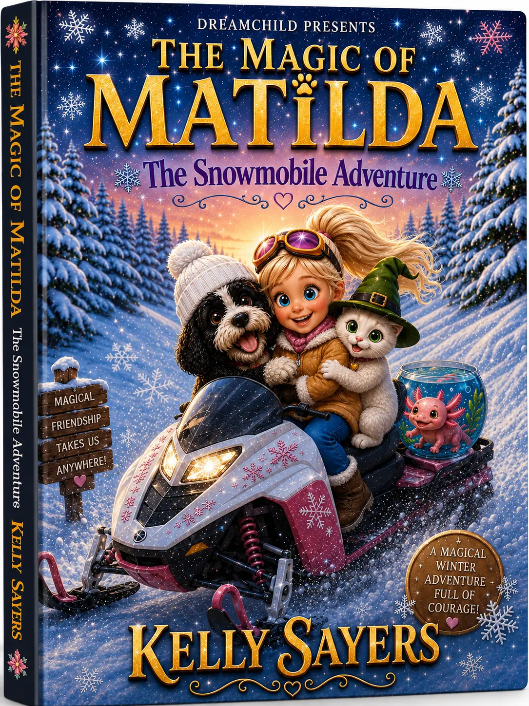 The Magic of Matilda: The Snowmobile Adventure — book cover by Kelly Sayers